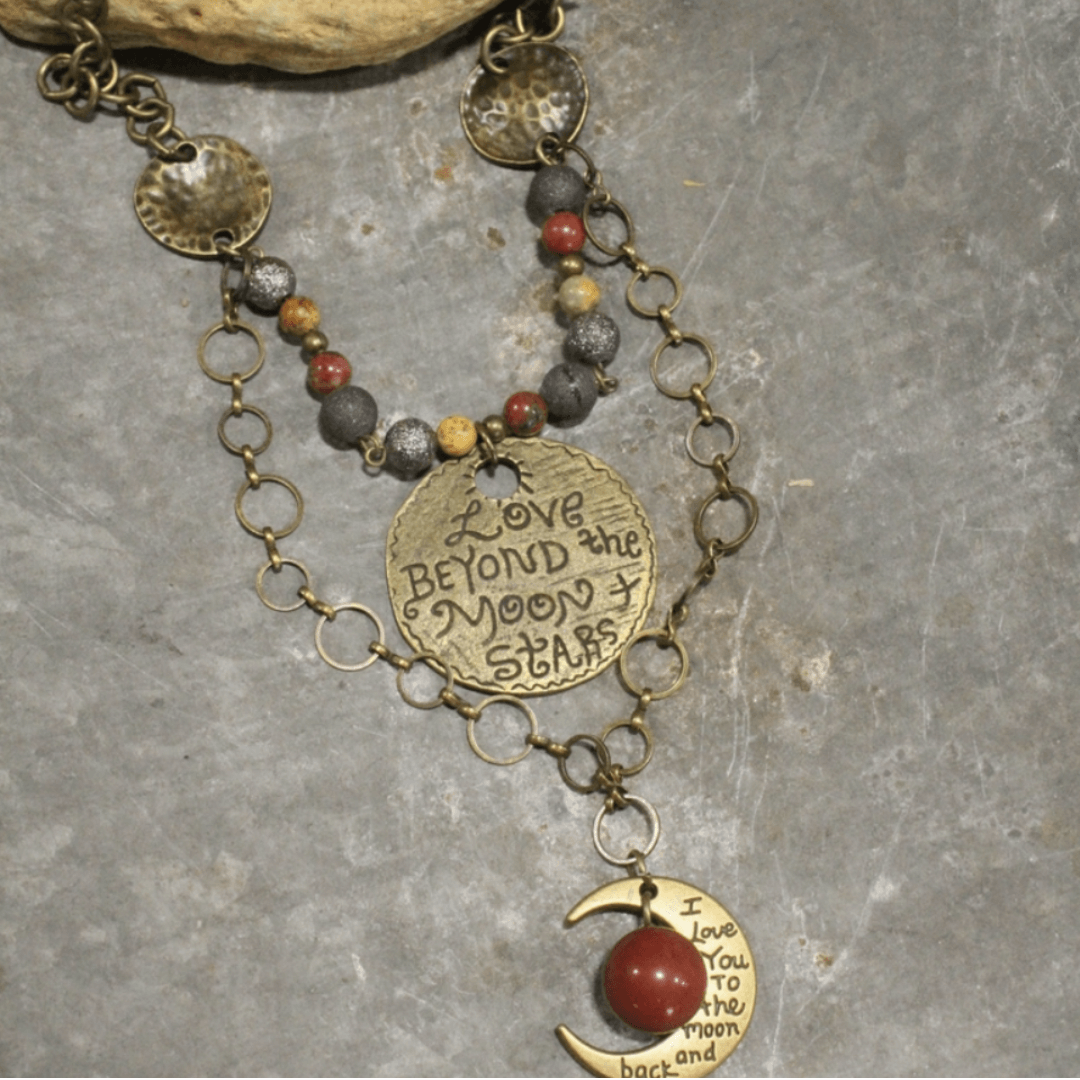 To the Moon and Back Natural Stone Necklace