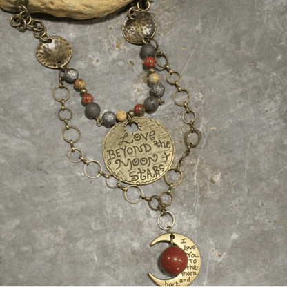 To the Moon and Back Natural Stone Necklace