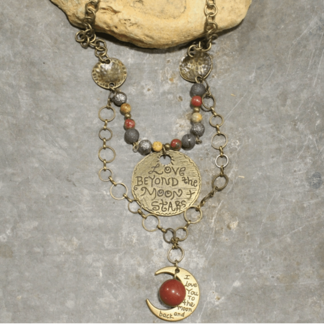 To the Moon and Back Natural Stone Necklace