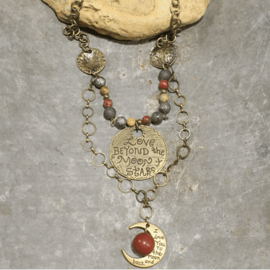 To the Moon and Back Natural Stone Necklace