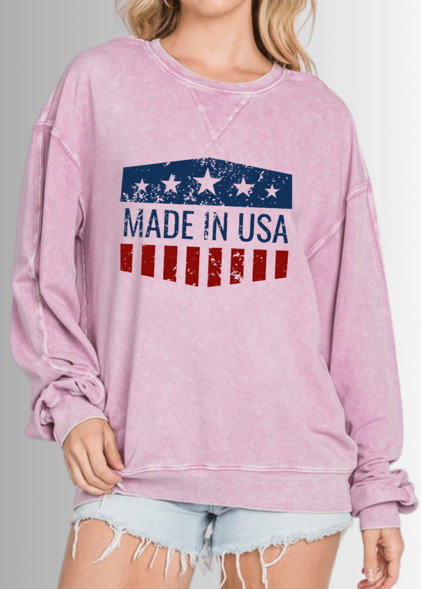 Made in USA Graphic All American Oversized Sweatshirt