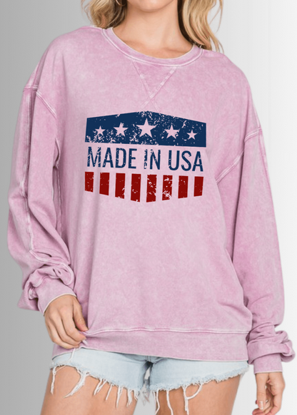 Made in USA Graphic All American Oversized Sweatshirt