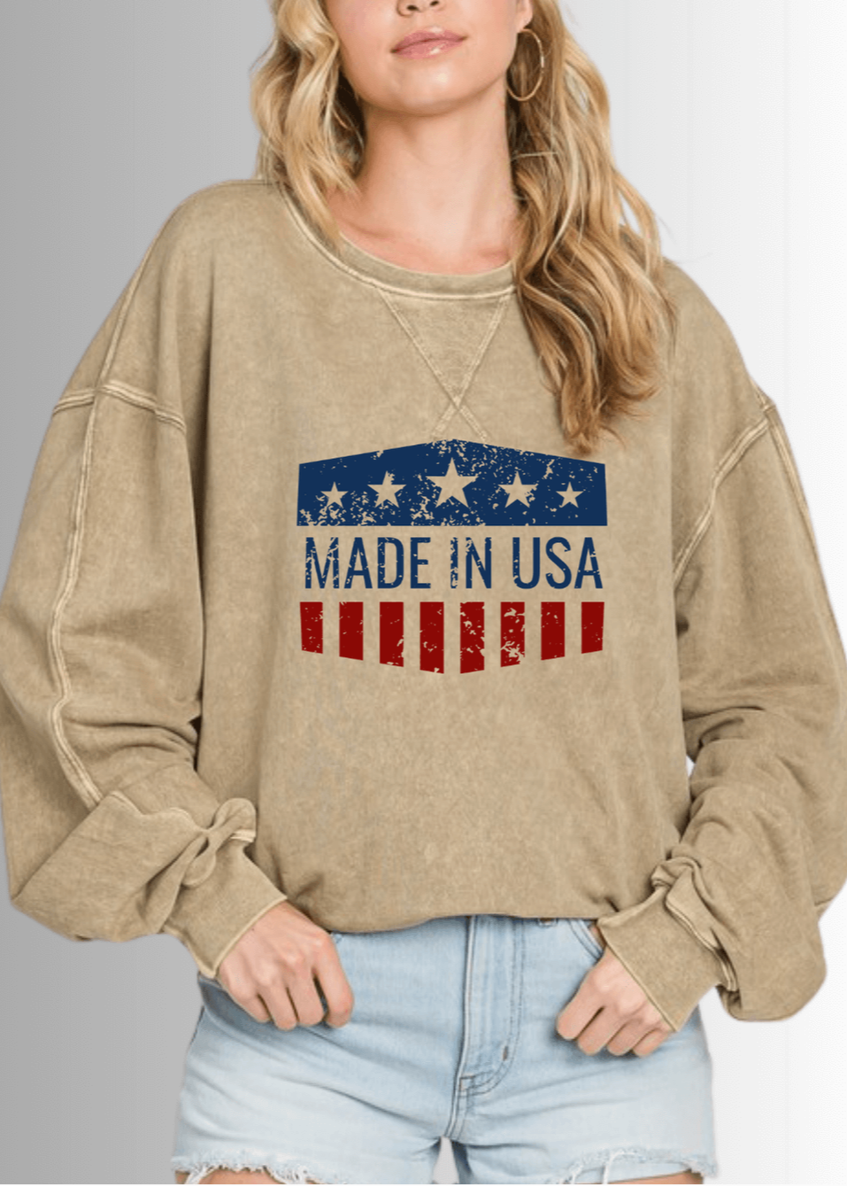 Made in USA Graphic All American Oversized Sweatshirt