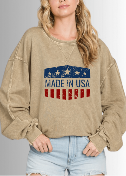 Made in USA Graphic All American Oversized Sweatshirt