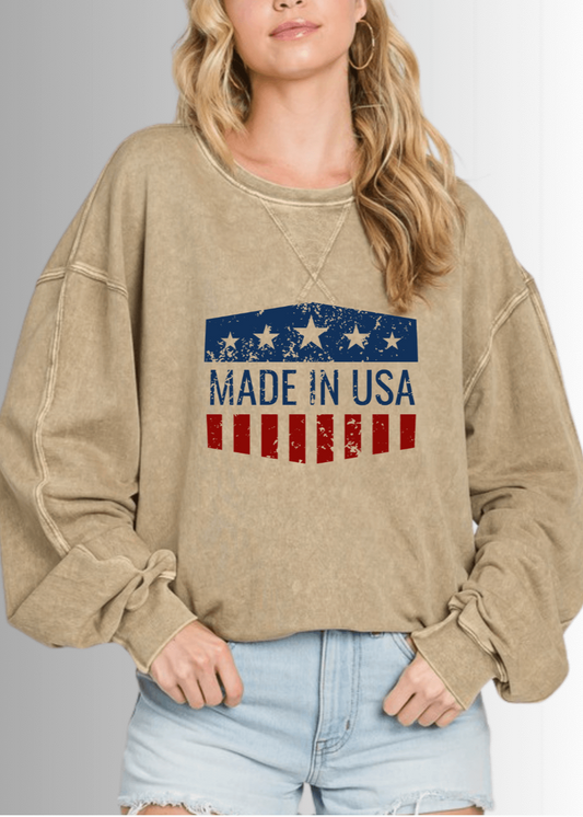 Made in USA Graphic All American Oversized Sweatshirt