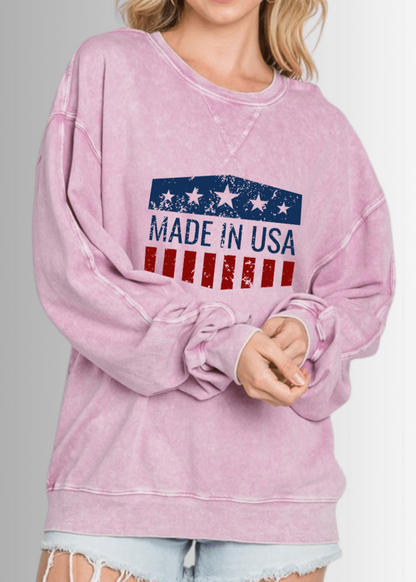 Made in USA Graphic All American Oversized Sweatshirt