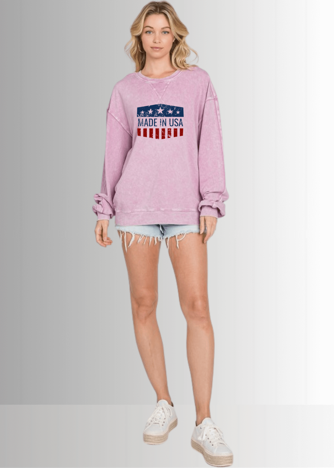 Made in USA Graphic All American Oversized Sweatshirt