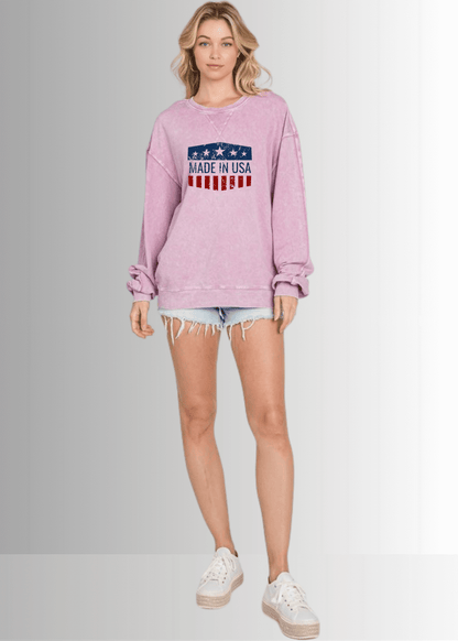Made in USA Graphic All American Oversized Sweatshirt