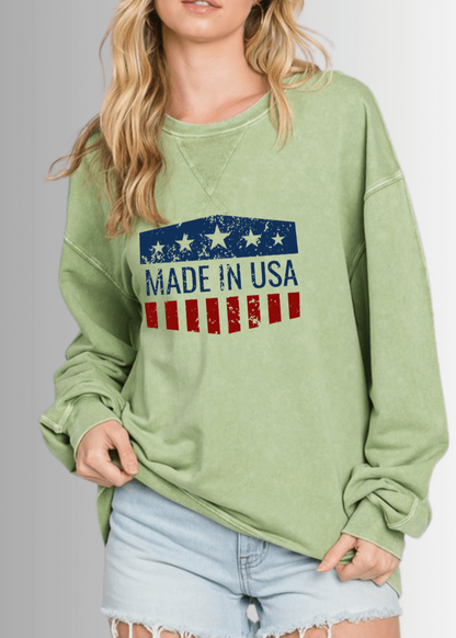 Made in USA Graphic All American Oversized Sweatshirt