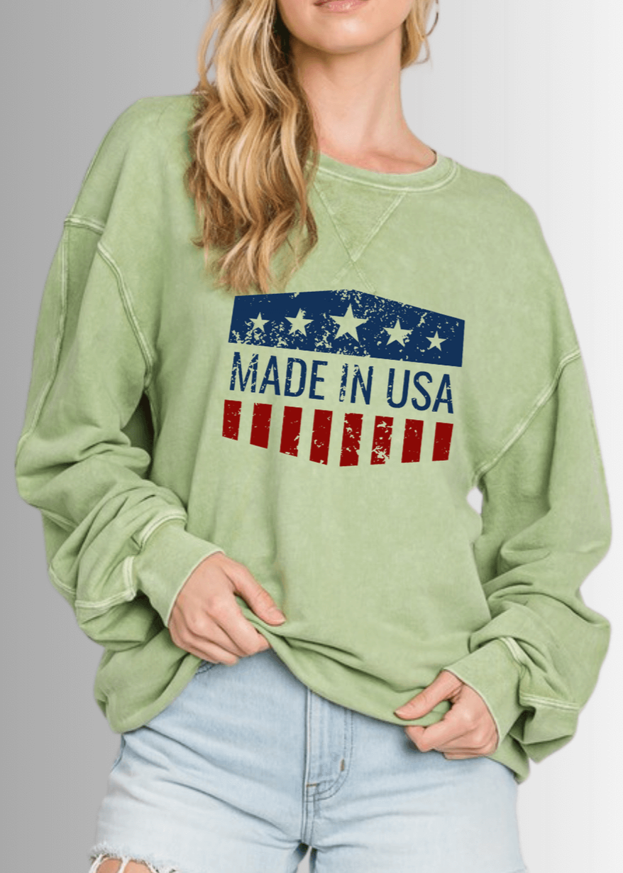 Made in USA Graphic All American Oversized Sweatshirt