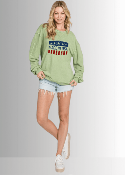 Made in USA Graphic All American Oversized Sweatshirt