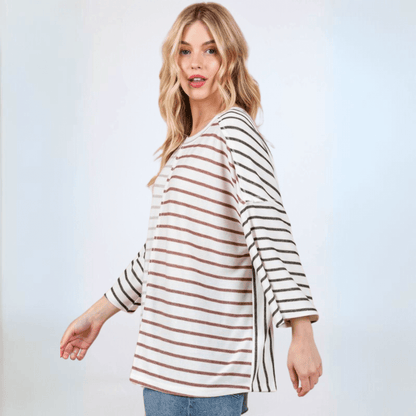 Color Block Stripes Top Made in USA