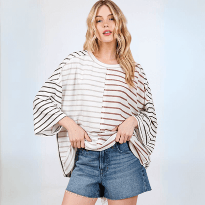 Color Block Stripes Top Made in USA