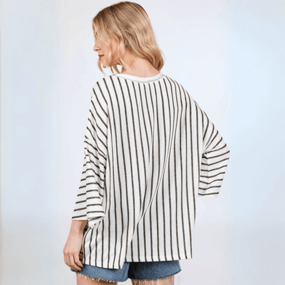 Color Block Stripes Top Made in USA