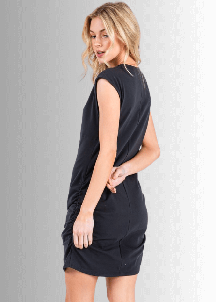 Hot Shot Mini Dress or Tunic with Shirring Detail