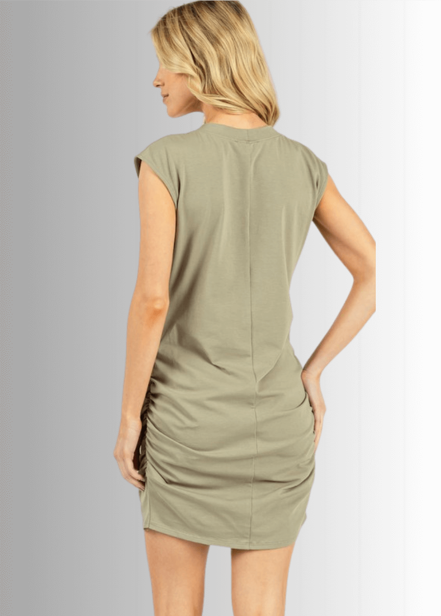 Hot Shot Mini Dress or Tunic with Shirring Detail