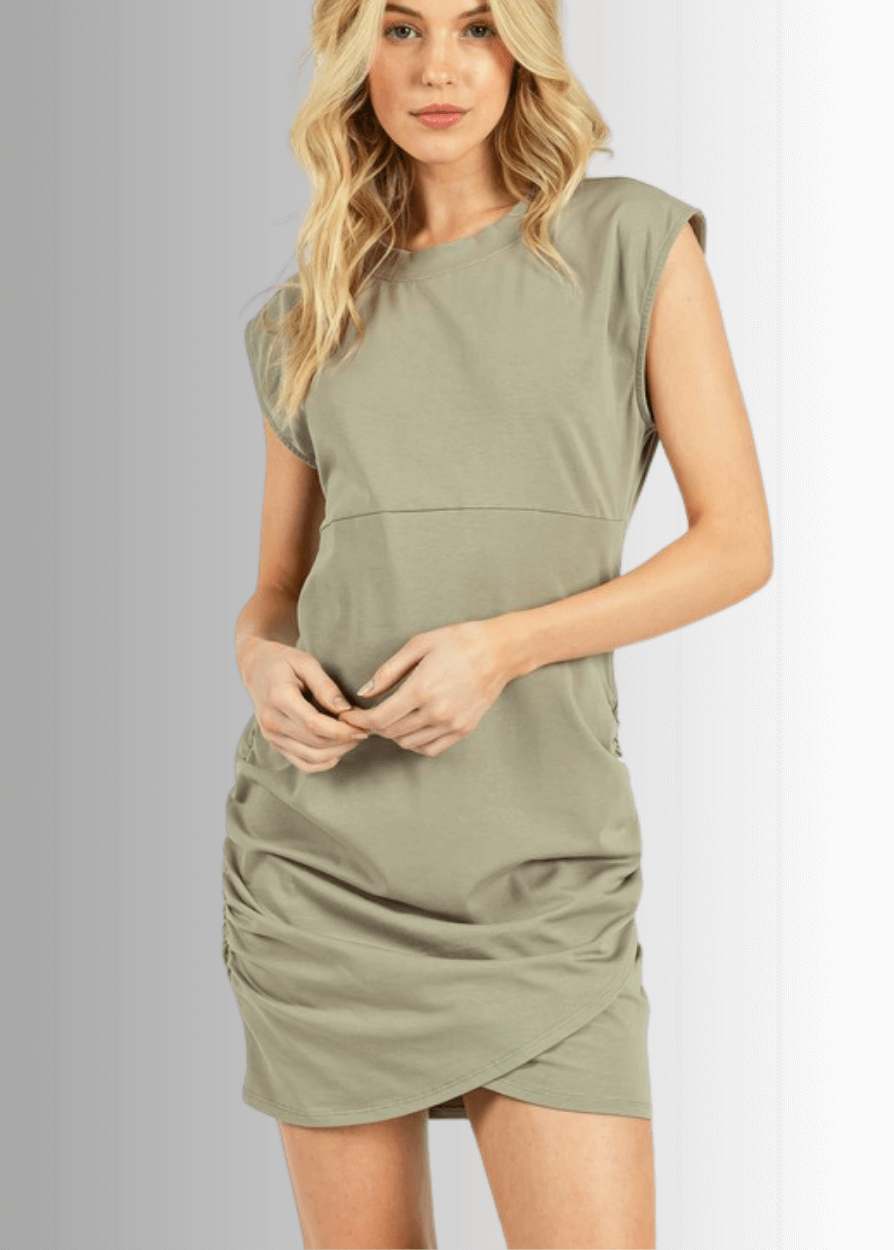 Hot Shot Mini Dress or Tunic with Shirring Detail