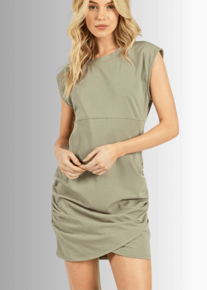 Hot Shot Mini Dress or Tunic with Shirring Detail