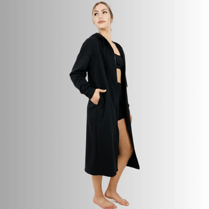 Nina Long Line Fleece Zip Front Jacket