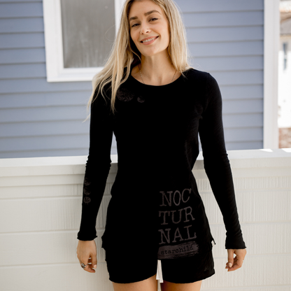Sleepaholik Nocturnal Natural Cotton Long Sleeve Tee