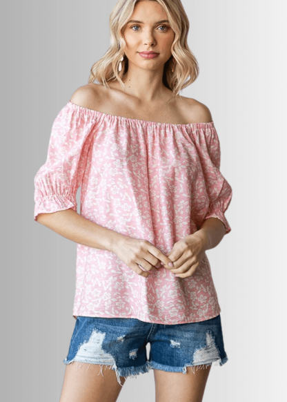 Carolina Off The Shoulder Floral Print Top