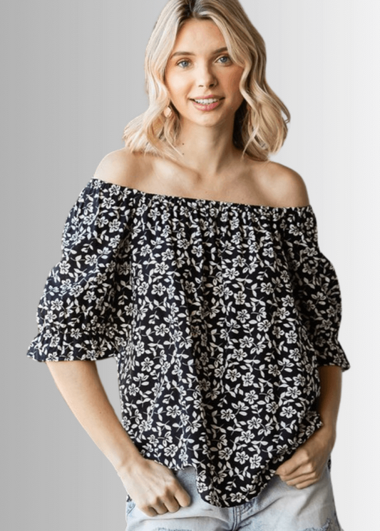 Carolina Off The Shoulder Floral Print Top