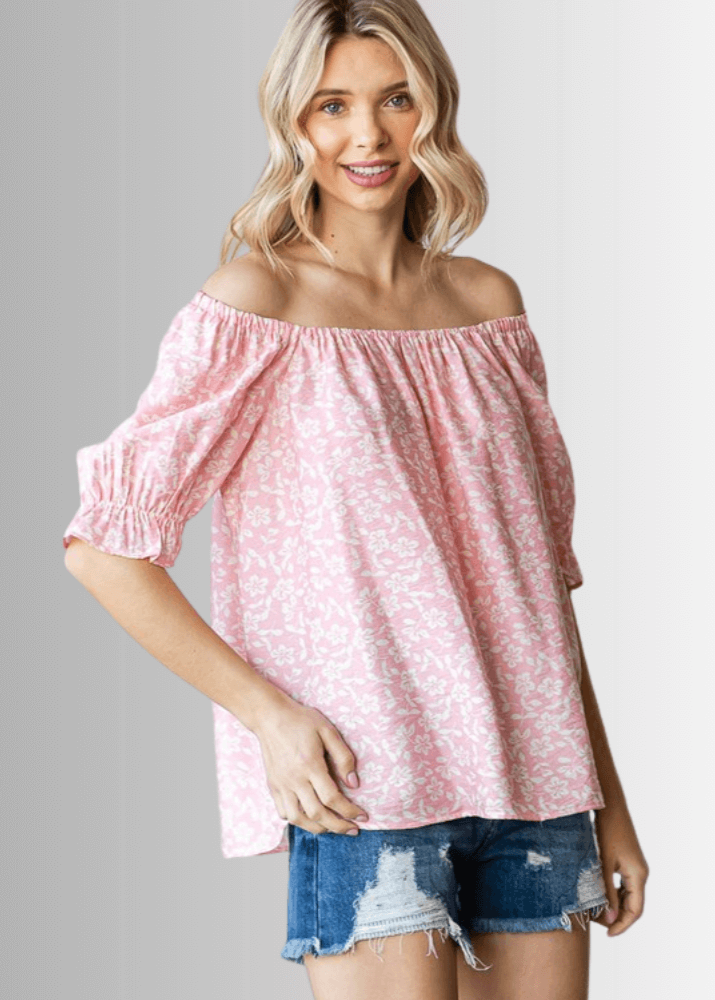 Carolina Off The Shoulder Floral Print Top