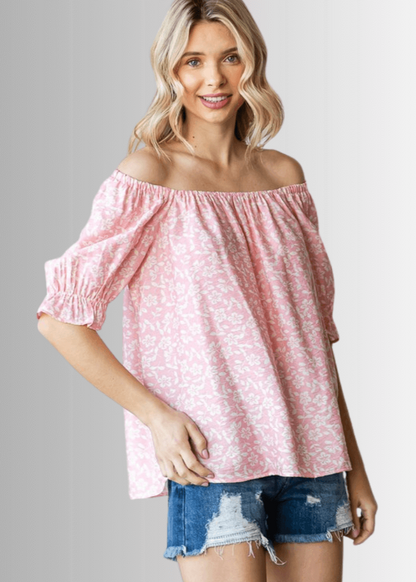 Carolina Off The Shoulder Floral Print Top