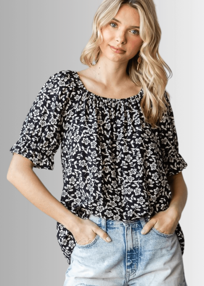 Carolina Off The Shoulder Floral Print Top