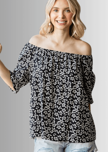 Carolina Off The Shoulder Floral Print Top