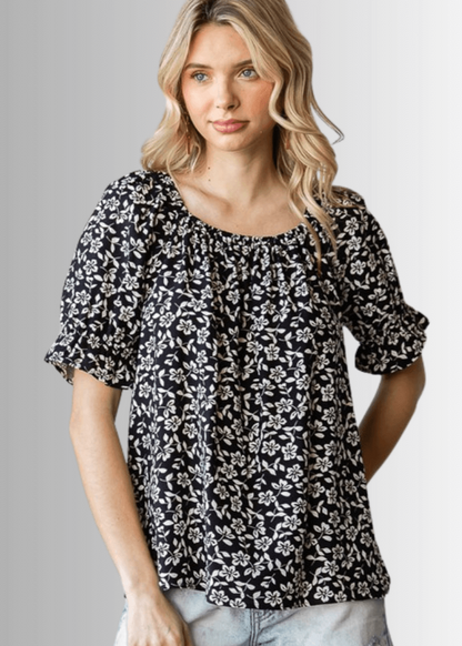 Carolina Off The Shoulder Floral Print Top