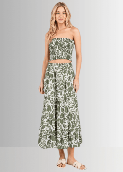 Olive Bora Bora Midi Skirt