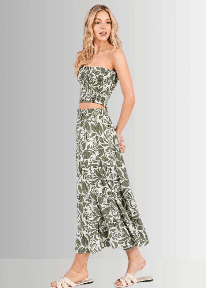 Olive Bora Bora Midi Skirt
