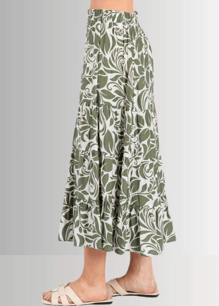 Olive Bora Bora Midi Skirt