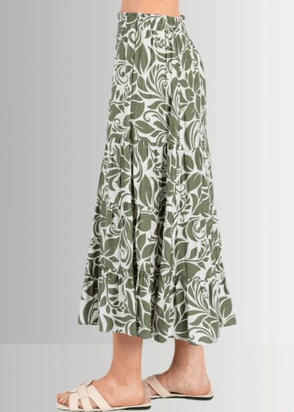 Olive Bora Bora Midi Skirt