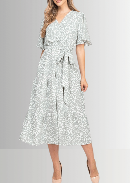 Laurel Leopard Print Midi Dress