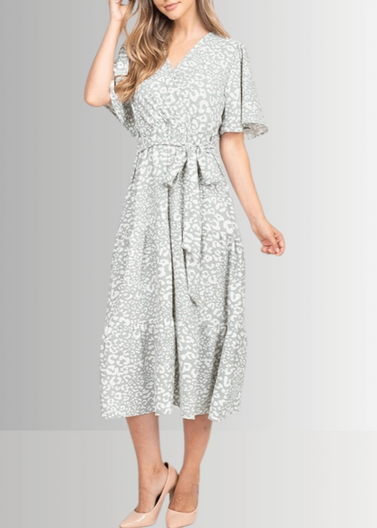 Laurel Leopard Print Midi Dress