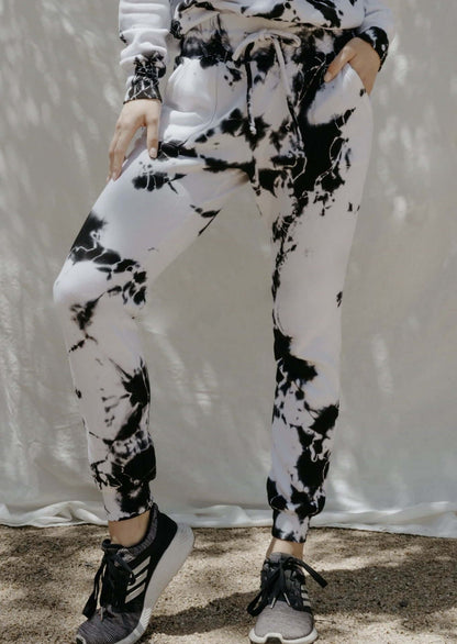 Black & White Premium Tie Dye Pocket Joggers