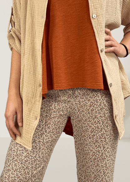 Taupe Floral Print Joggers