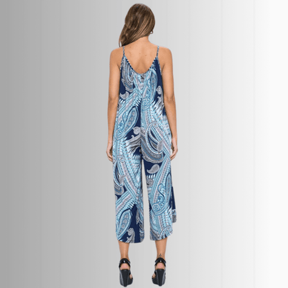 Blue Paisley Jumpsuit Romper Made in USA