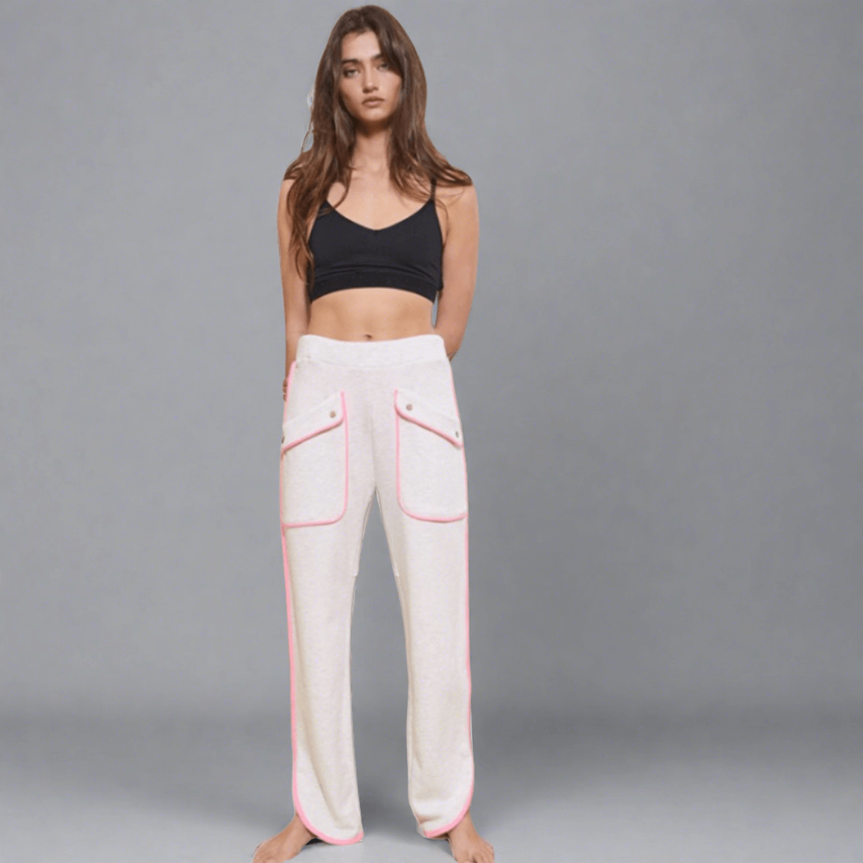 All Good Patch Pocket Pants In Grey and Pink Made in USA