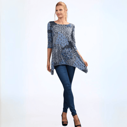Asymmetrical Peacock Tunic Top Made in USA