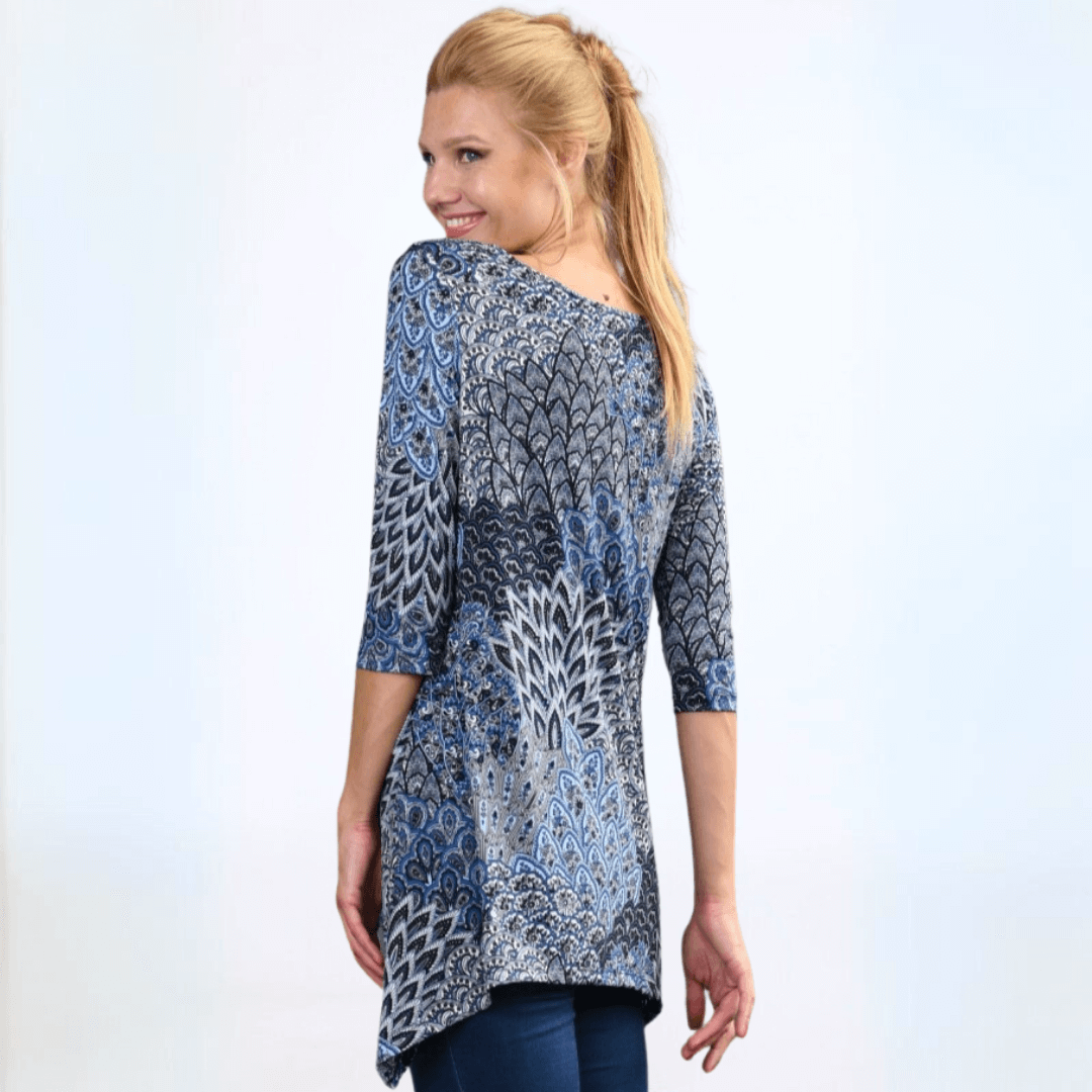 Asymmetrical Peacock Tunic Top Made in USA