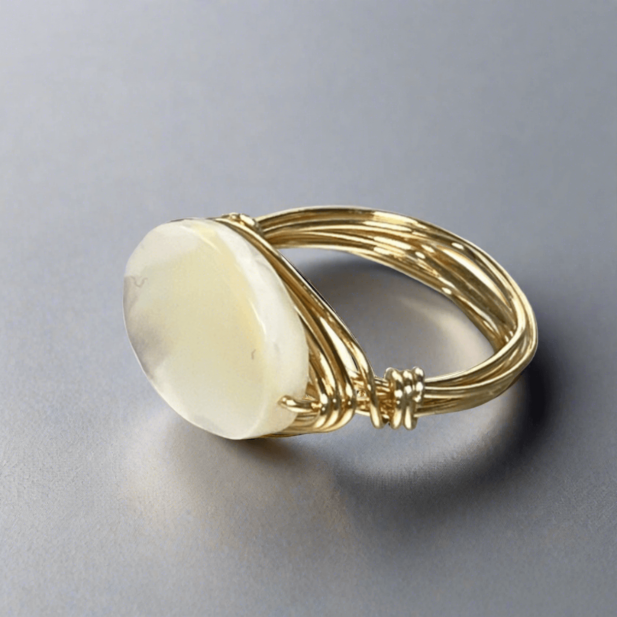 Mother of Pearl Hand Crafted Ring Made in USA