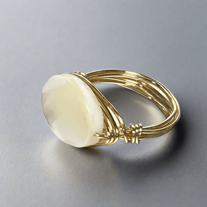 Mother of Pearl Hand Crafted Ring Made in USA