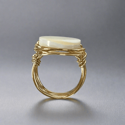 Mother of Pearl Hand Crafted Ring Made in USA