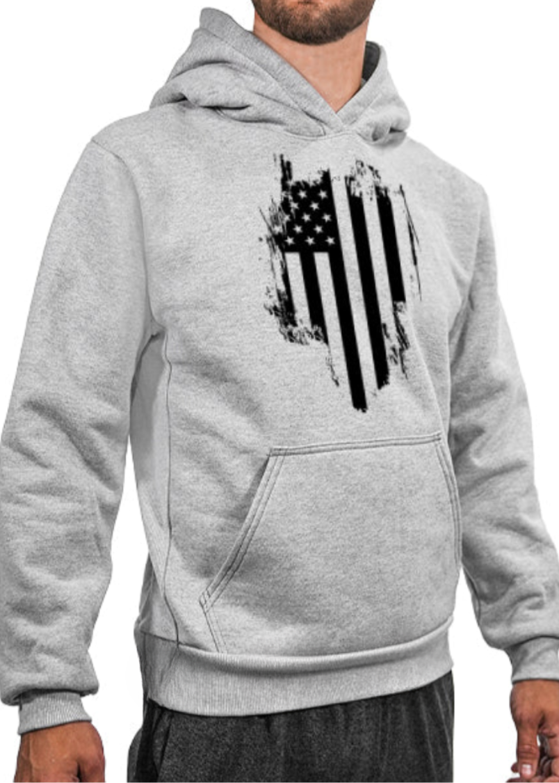 Distressed Flag Heavy Weight Fleece Hoodie