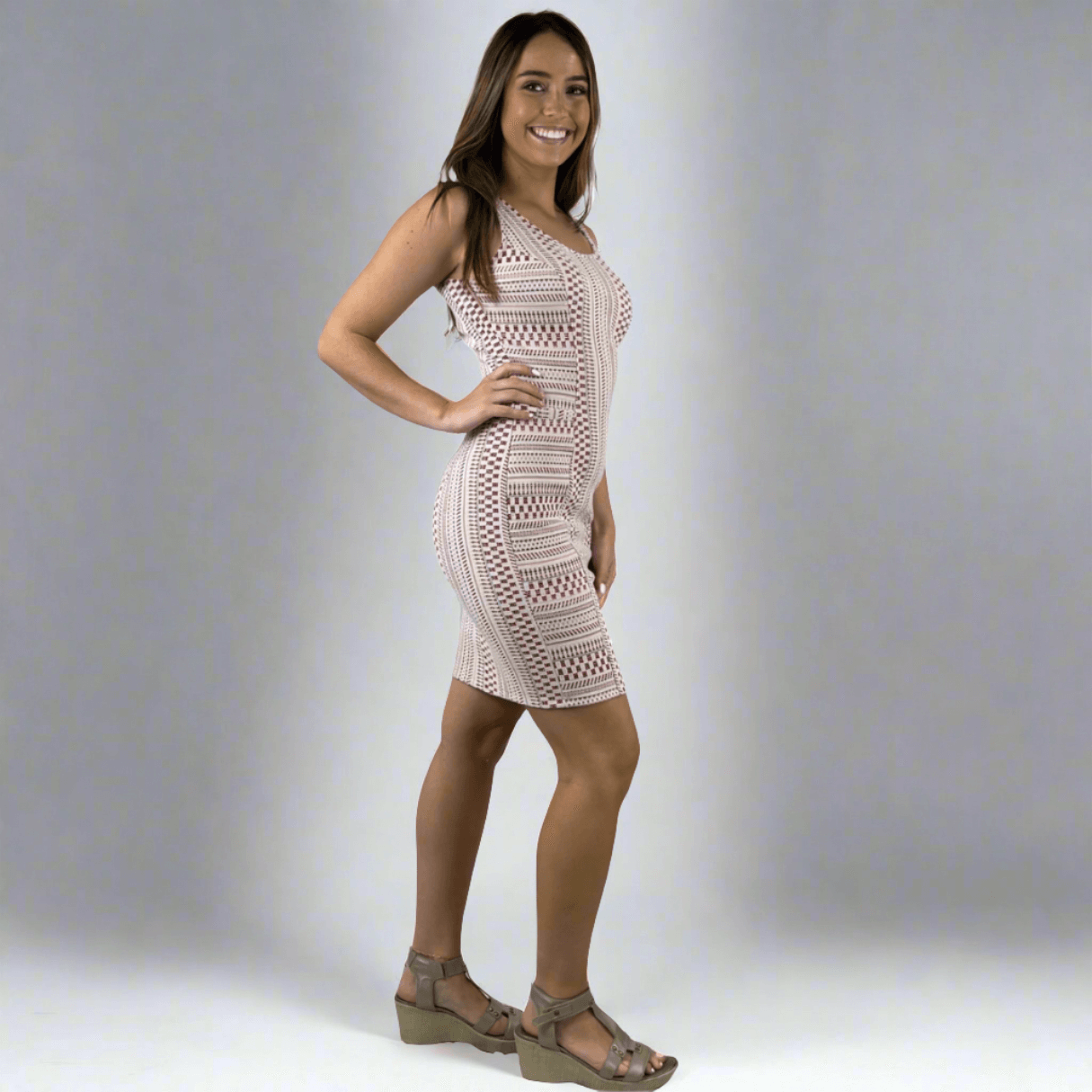 NOVALIE Designer Textured Fitted Sheath Dress Made in USA