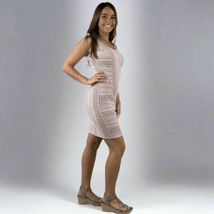 NOVALIE Designer Textured Fitted Sheath Dress Made in USA