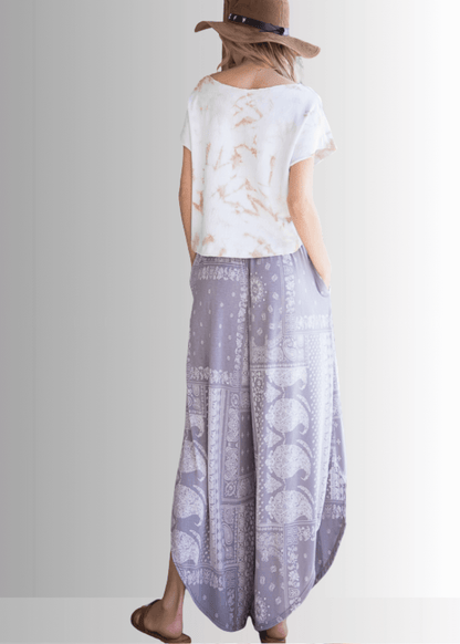 Boho Paisley Smocked Waist Pants